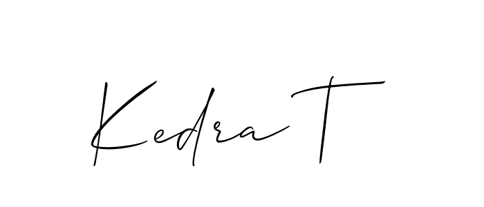 Make a beautiful signature design for name Kedra T. With this signature (Allison_Script) style, you can create a handwritten signature for free. Kedra T signature style 2 images and pictures png