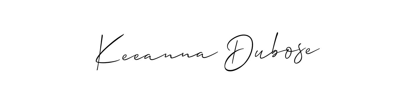 This is the best signature style for the Keeanna Dubose name. Also you like these signature font (Allison_Script). Mix name signature. Keeanna Dubose signature style 2 images and pictures png