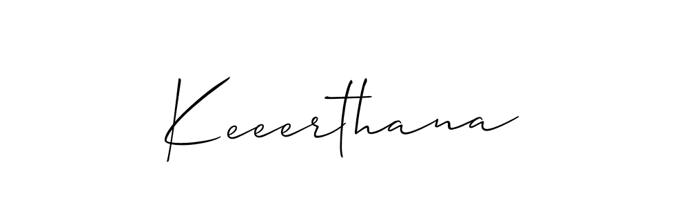 Create a beautiful signature design for name Keeerthana. With this signature (Allison_Script) fonts, you can make a handwritten signature for free. Keeerthana signature style 2 images and pictures png