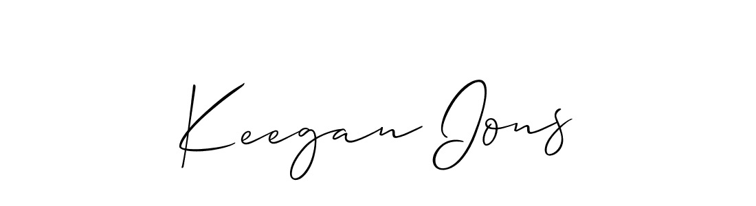 Allison_Script is a professional signature style that is perfect for those who want to add a touch of class to their signature. It is also a great choice for those who want to make their signature more unique. Get Keegan Ions name to fancy signature for free. Keegan Ions signature style 2 images and pictures png