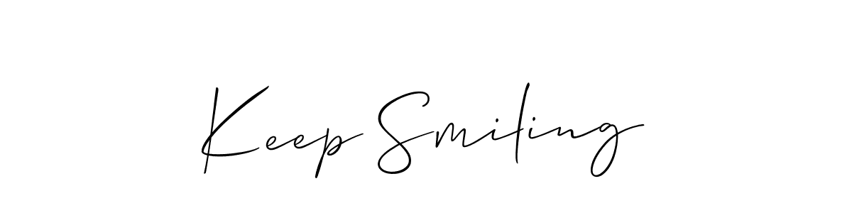 Similarly Allison_Script is the best handwritten signature design. Signature creator online .You can use it as an online autograph creator for name Keep Smiling. Keep Smiling signature style 2 images and pictures png
