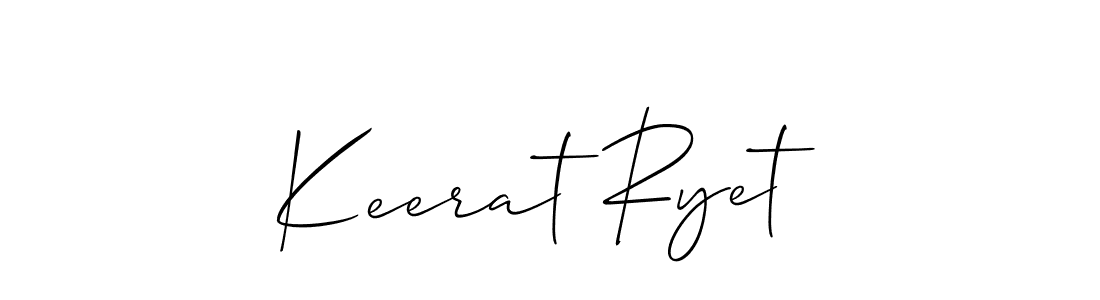 Create a beautiful signature design for name Keerat Ryet. With this signature (Allison_Script) fonts, you can make a handwritten signature for free. Keerat Ryet signature style 2 images and pictures png