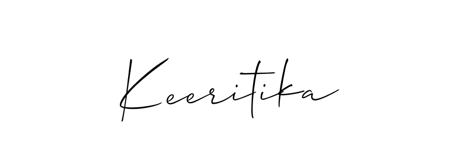 Use a signature maker to create a handwritten signature online. With this signature software, you can design (Allison_Script) your own signature for name Keeritika. Keeritika signature style 2 images and pictures png