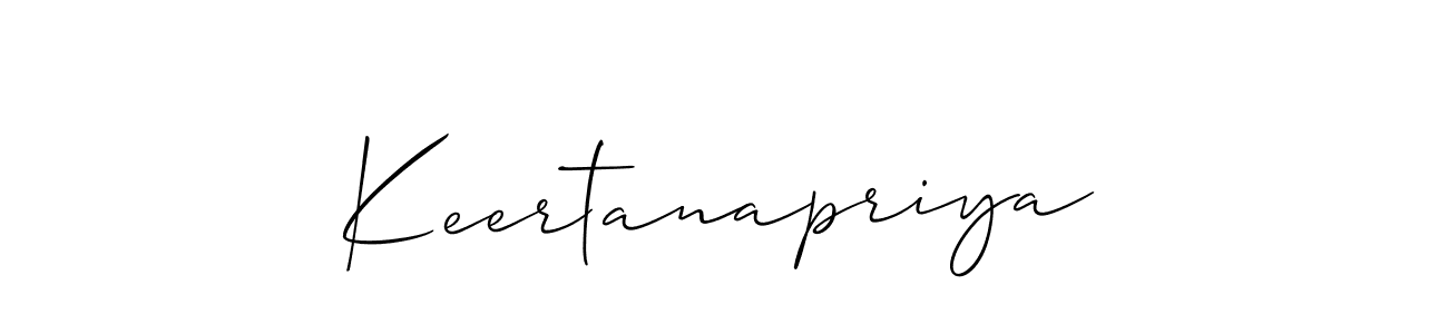 Also we have Keertanapriya name is the best signature style. Create professional handwritten signature collection using Allison_Script autograph style. Keertanapriya signature style 2 images and pictures png