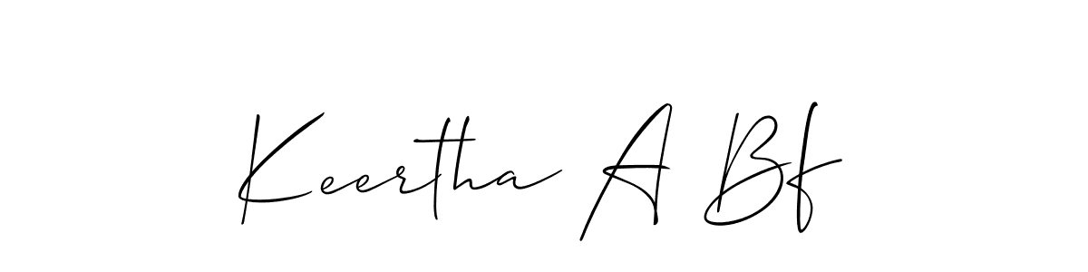 Use a signature maker to create a handwritten signature online. With this signature software, you can design (Allison_Script) your own signature for name Keertha A Bf. Keertha A Bf signature style 2 images and pictures png