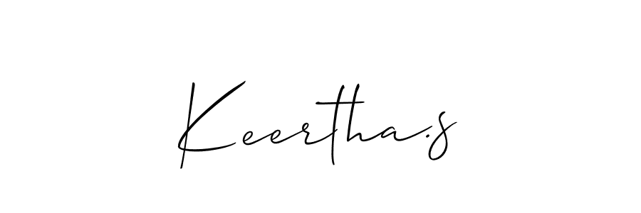 Also we have Keertha.s name is the best signature style. Create professional handwritten signature collection using Allison_Script autograph style. Keertha.s signature style 2 images and pictures png