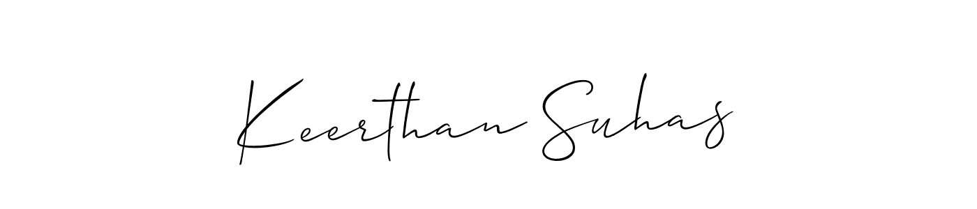 Also we have Keerthan Suhas name is the best signature style. Create professional handwritten signature collection using Allison_Script autograph style. Keerthan Suhas signature style 2 images and pictures png