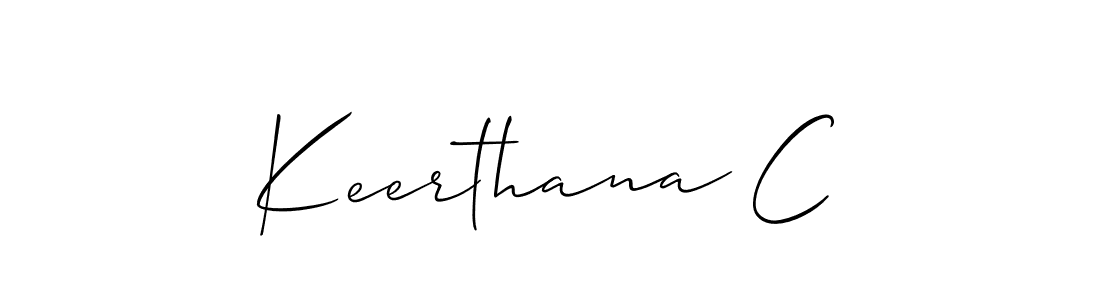 Allison_Script is a professional signature style that is perfect for those who want to add a touch of class to their signature. It is also a great choice for those who want to make their signature more unique. Get Keerthana C name to fancy signature for free. Keerthana C signature style 2 images and pictures png