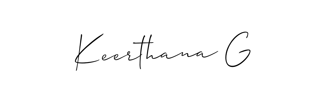 Make a beautiful signature design for name Keerthana G. With this signature (Allison_Script) style, you can create a handwritten signature for free. Keerthana G signature style 2 images and pictures png