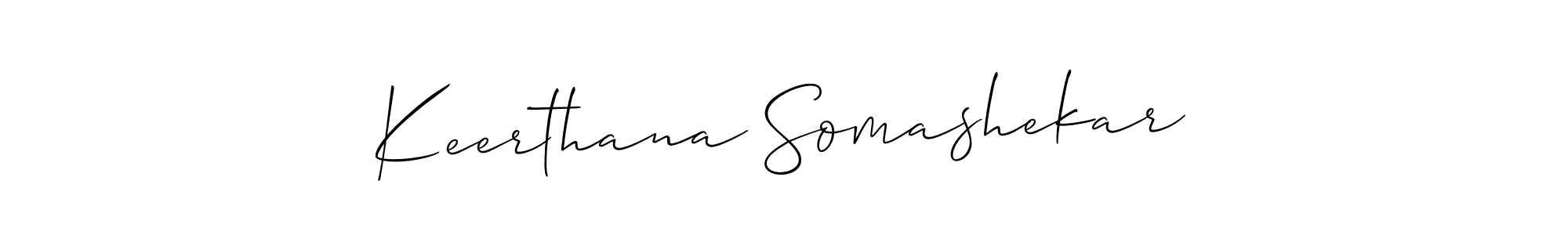 You should practise on your own different ways (Allison_Script) to write your name (Keerthana Somashekar) in signature. don't let someone else do it for you. Keerthana Somashekar signature style 2 images and pictures png