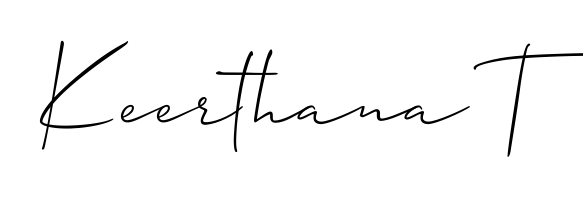 Enhance your business communications with Keerthana T signature in Allison_Script lettering. Clean, modern, and universally compatible. Keerthana T signature style 2 images and pictures png