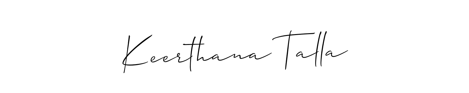Best and Professional Signature Style for Keerthana Talla. Allison_Script Best Signature Style Collection. Keerthana Talla signature style 2 images and pictures png