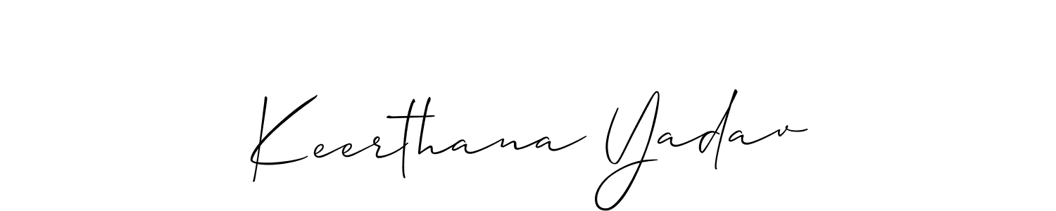 Use a signature maker to create a handwritten signature online. With this signature software, you can design (Allison_Script) your own signature for name Keerthana Yadav. Keerthana Yadav signature style 2 images and pictures png