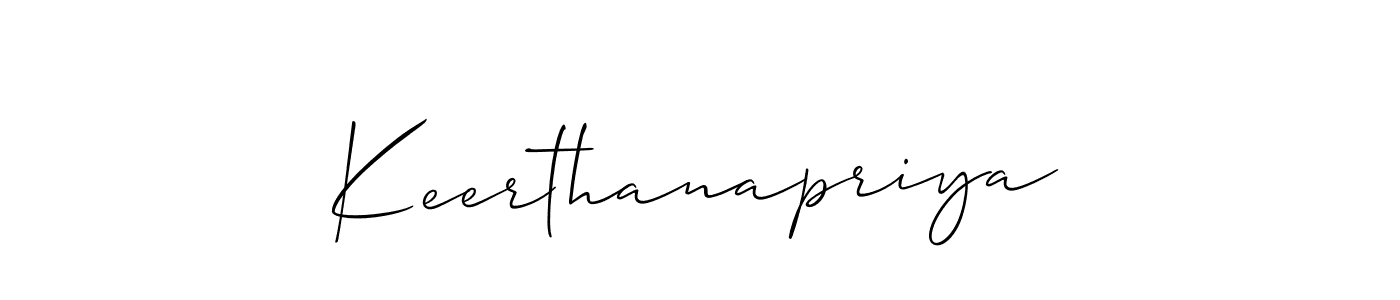 Design your own signature with our free online signature maker. With this signature software, you can create a handwritten (Allison_Script) signature for name Keerthanapriya. Keerthanapriya signature style 2 images and pictures png