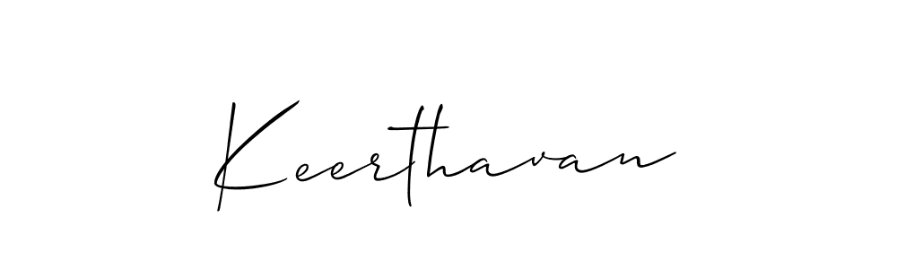 Make a beautiful signature design for name Keerthavan. With this signature (Allison_Script) style, you can create a handwritten signature for free. Keerthavan signature style 2 images and pictures png