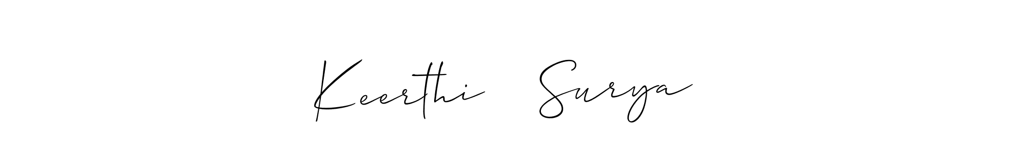 Design your own signature with our free online signature maker. With this signature software, you can create a handwritten (Allison_Script) signature for name Keerthi ❤️ Surya. Keerthi ❤️ Surya signature style 2 images and pictures png