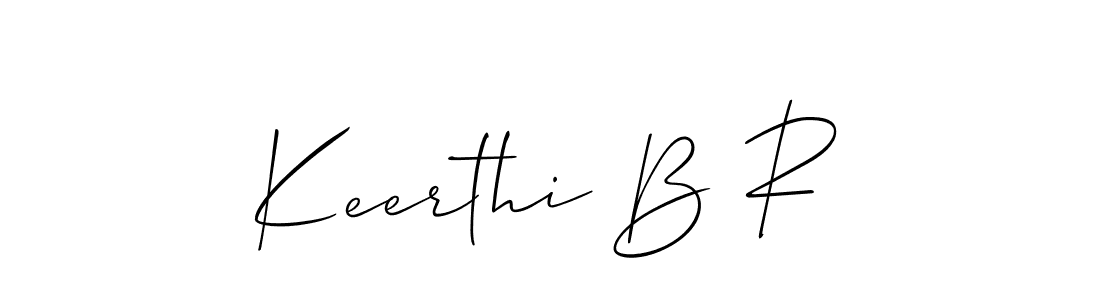 Use a signature maker to create a handwritten signature online. With this signature software, you can design (Allison_Script) your own signature for name Keerthi B R. Keerthi B R signature style 2 images and pictures png