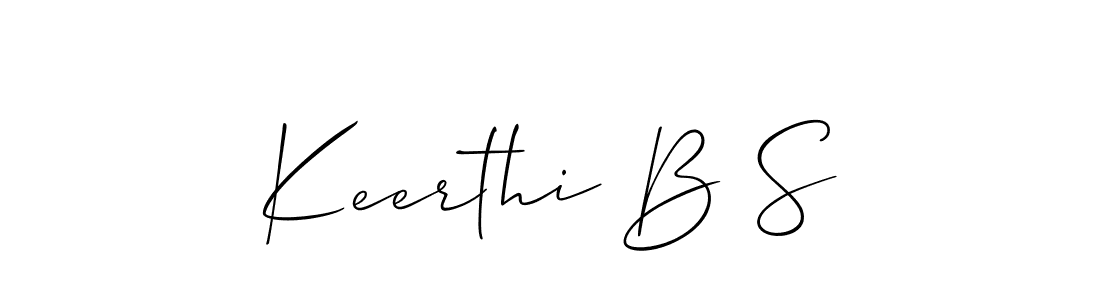 It looks lik you need a new signature style for name Keerthi B S. Design unique handwritten (Allison_Script) signature with our free signature maker in just a few clicks. Keerthi B S signature style 2 images and pictures png