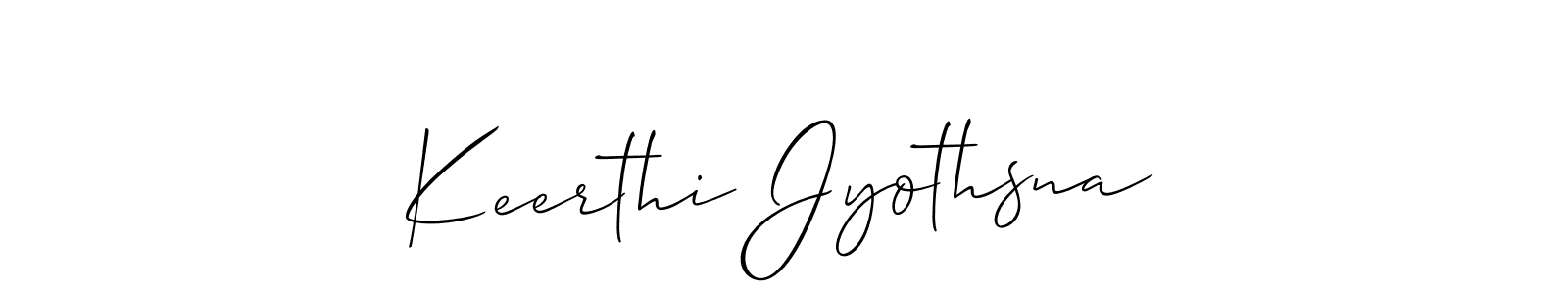 Create a beautiful signature design for name Keerthi Jyothsna. With this signature (Allison_Script) fonts, you can make a handwritten signature for free. Keerthi Jyothsna signature style 2 images and pictures png