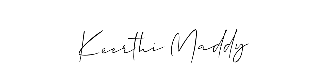 Design your own signature with our free online signature maker. With this signature software, you can create a handwritten (Allison_Script) signature for name Keerthi Maddy. Keerthi Maddy signature style 2 images and pictures png