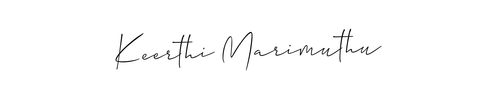 How to make Keerthi Marimuthu signature? Allison_Script is a professional autograph style. Create handwritten signature for Keerthi Marimuthu name. Keerthi Marimuthu signature style 2 images and pictures png