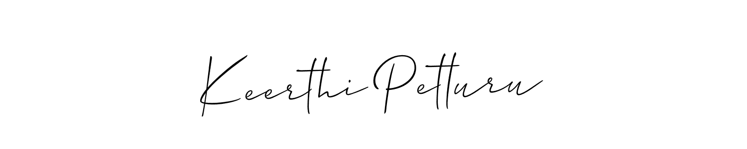 Make a beautiful signature design for name Keerthi Petluru. With this signature (Allison_Script) style, you can create a handwritten signature for free. Keerthi Petluru signature style 2 images and pictures png