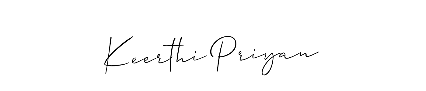 The best way (Allison_Script) to make a short signature is to pick only two or three words in your name. The name Keerthi Priyan include a total of six letters. For converting this name. Keerthi Priyan signature style 2 images and pictures png