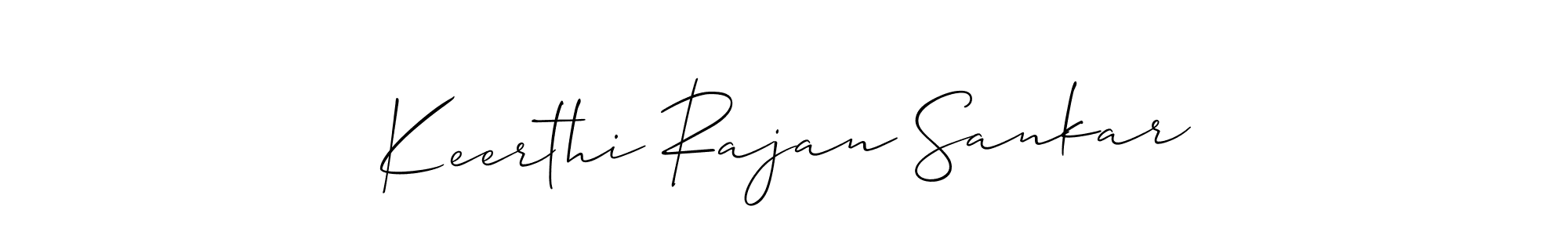 You should practise on your own different ways (Allison_Script) to write your name (Keerthi Rajan Sankar) in signature. don't let someone else do it for you. Keerthi Rajan Sankar signature style 2 images and pictures png