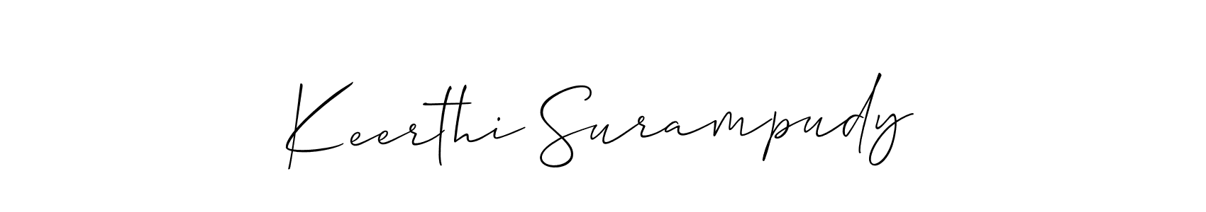 Use a signature maker to create a handwritten signature online. With this signature software, you can design (Allison_Script) your own signature for name Keerthi Surampudy. Keerthi Surampudy signature style 2 images and pictures png