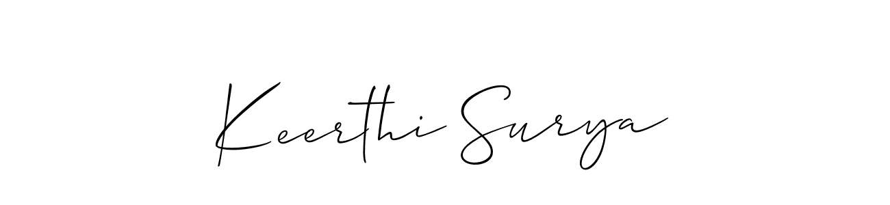 Also we have Keerthi Surya name is the best signature style. Create professional handwritten signature collection using Allison_Script autograph style. Keerthi Surya signature style 2 images and pictures png