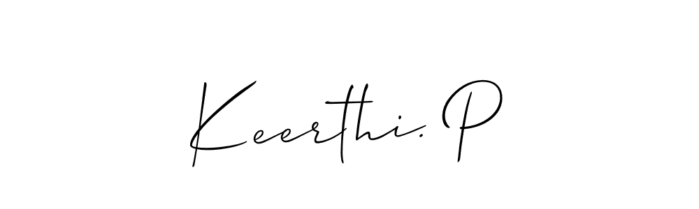 Allison_Script is a professional signature style that is perfect for those who want to add a touch of class to their signature. It is also a great choice for those who want to make their signature more unique. Get Keerthi. P name to fancy signature for free. Keerthi. P signature style 2 images and pictures png