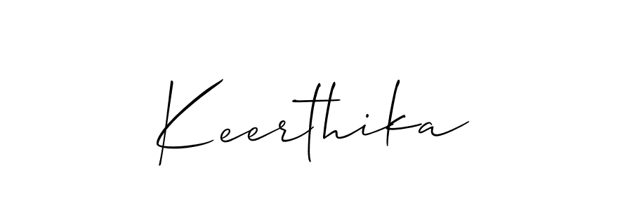 Design your own signature with our free online signature maker. With this signature software, you can create a handwritten (Allison_Script) signature for name Keerthika. Keerthika signature style 2 images and pictures png