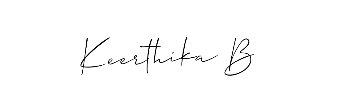 Make a short Keerthika B signature style. Manage your documents anywhere anytime using Allison_Script. Create and add eSignatures, submit forms, share and send files easily. Keerthika B signature style 2 images and pictures png