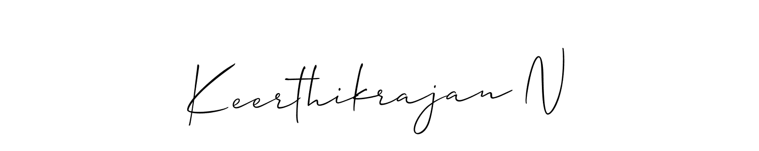 Create a beautiful signature design for name Keerthikrajan N. With this signature (Allison_Script) fonts, you can make a handwritten signature for free. Keerthikrajan N signature style 2 images and pictures png