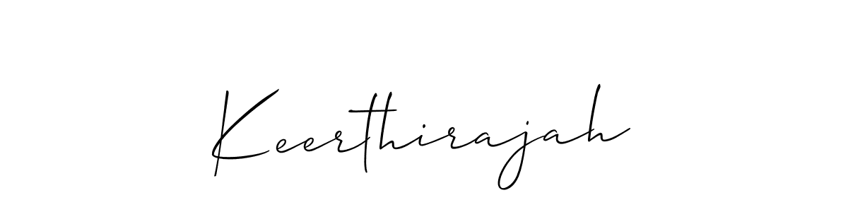 Create a beautiful signature design for name Keerthirajah. With this signature (Allison_Script) fonts, you can make a handwritten signature for free. Keerthirajah signature style 2 images and pictures png