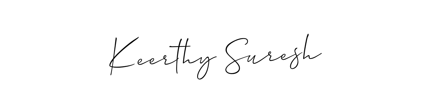 Also we have Keerthy Suresh name is the best signature style. Create professional handwritten signature collection using Allison_Script autograph style. Keerthy Suresh signature style 2 images and pictures png