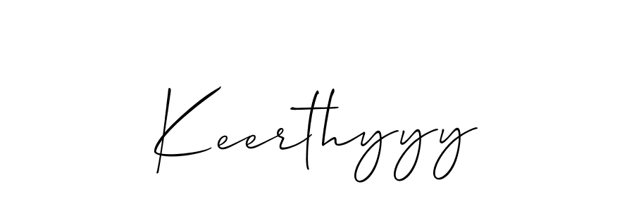 Make a beautiful signature design for name Keerthyyy. With this signature (Allison_Script) style, you can create a handwritten signature for free. Keerthyyy signature style 2 images and pictures png