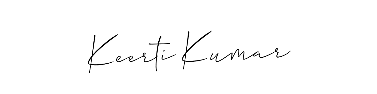 Make a beautiful signature design for name Keerti Kumar. With this signature (Allison_Script) style, you can create a handwritten signature for free. Keerti Kumar signature style 2 images and pictures png