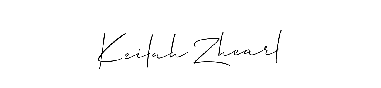 How to make Keilah Zhearl name signature. Use Allison_Script style for creating short signs online. This is the latest handwritten sign. Keilah Zhearl signature style 2 images and pictures png