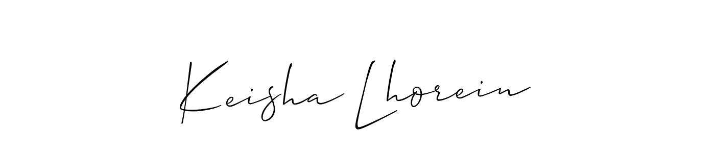 How to Draw Keisha Lhorein signature style? Allison_Script is a latest design signature styles for name Keisha Lhorein. Keisha Lhorein signature style 2 images and pictures png