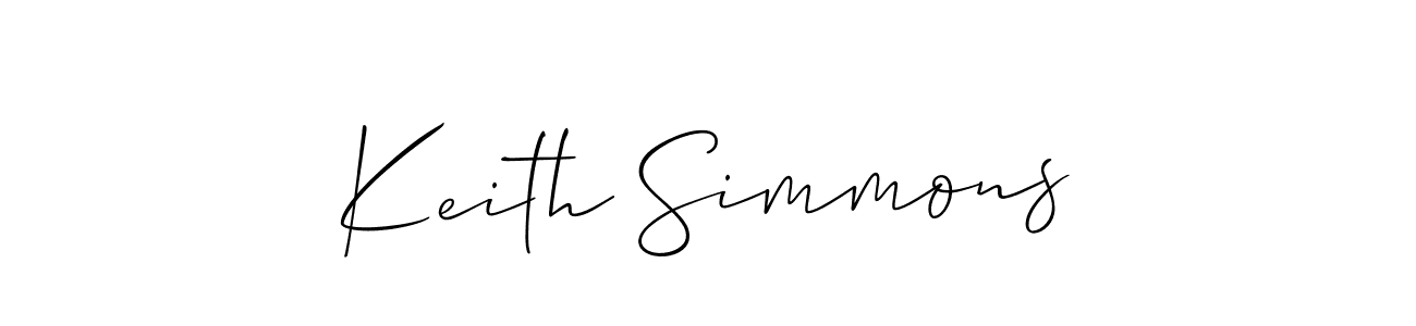Make a beautiful signature design for name Keith Simmons. With this signature (Allison_Script) style, you can create a handwritten signature for free. Keith Simmons signature style 2 images and pictures png