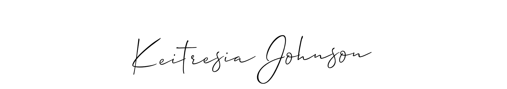 It looks lik you need a new signature style for name Keitresia Johnson. Design unique handwritten (Allison_Script) signature with our free signature maker in just a few clicks. Keitresia Johnson signature style 2 images and pictures png