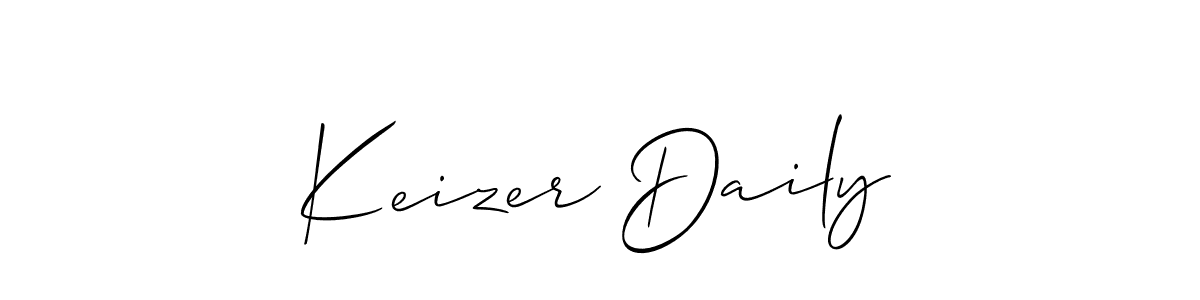 How to make Keizer Daily name signature. Use Allison_Script style for creating short signs online. This is the latest handwritten sign. Keizer Daily signature style 2 images and pictures png