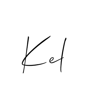 How to make Kel signature? Allison_Script is a professional autograph style. Create handwritten signature for Kel name. Kel signature style 2 images and pictures png