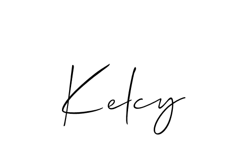 Make a beautiful signature design for name Kelcy. With this signature (Allison_Script) style, you can create a handwritten signature for free. Kelcy signature style 2 images and pictures png