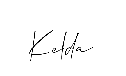 How to make Kelda name signature. Use Allison_Script style for creating short signs online. This is the latest handwritten sign. Kelda signature style 2 images and pictures png