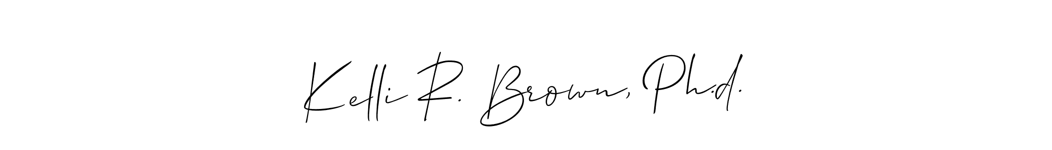 Use a signature maker to create a handwritten signature online. With this signature software, you can design (Allison_Script) your own signature for name Kelli R. Brown, Ph.d.. Kelli R. Brown, Ph.d. signature style 2 images and pictures png