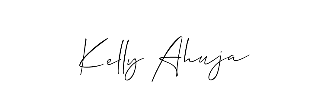 You should practise on your own different ways (Allison_Script) to write your name (Kelly Ahuja) in signature. don't let someone else do it for you. Kelly Ahuja signature style 2 images and pictures png