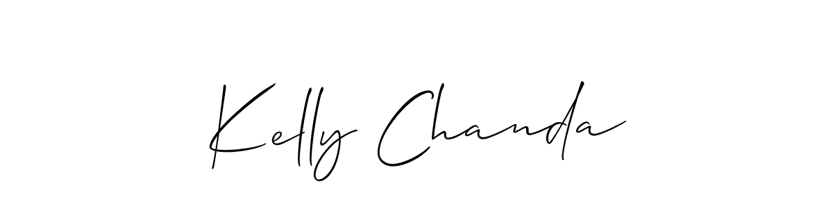 How to make Kelly Chanda name signature. Use Allison_Script style for creating short signs online. This is the latest handwritten sign. Kelly Chanda signature style 2 images and pictures png