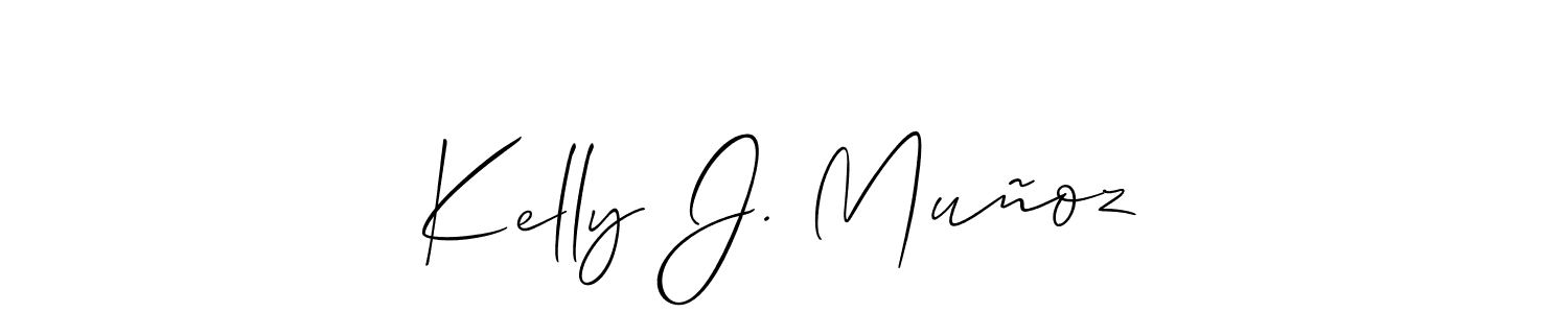 It looks lik you need a new signature style for name Kelly J. Muñoz. Design unique handwritten (Allison_Script) signature with our free signature maker in just a few clicks. Kelly J. Muñoz signature style 2 images and pictures png